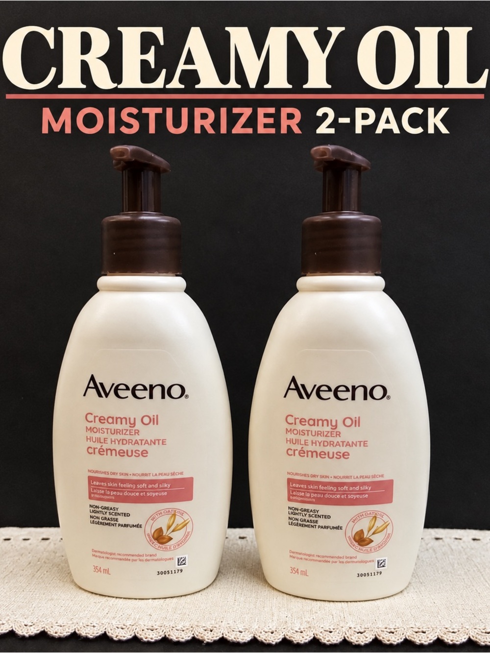 Aveeno Creamy Oil Moisturizer Jojoba Oil 12 oz Discontinued X2